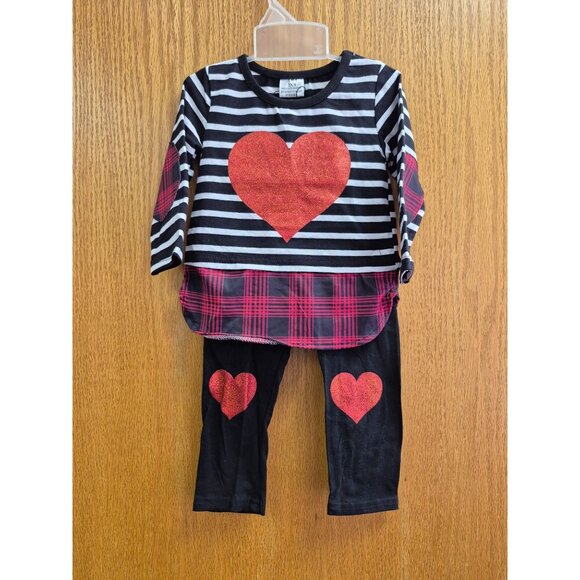 Hearts Galore Outfit Girls 2 Piece Set 12 - 18 Months - Picture 2 of 5